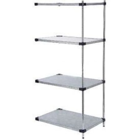 GLOBAL EQUIPMENT Nexel    4 Tier Shelving Add-On Unit, Solid Galvanized Steel, 72"Wx24"Dx54"H 189994